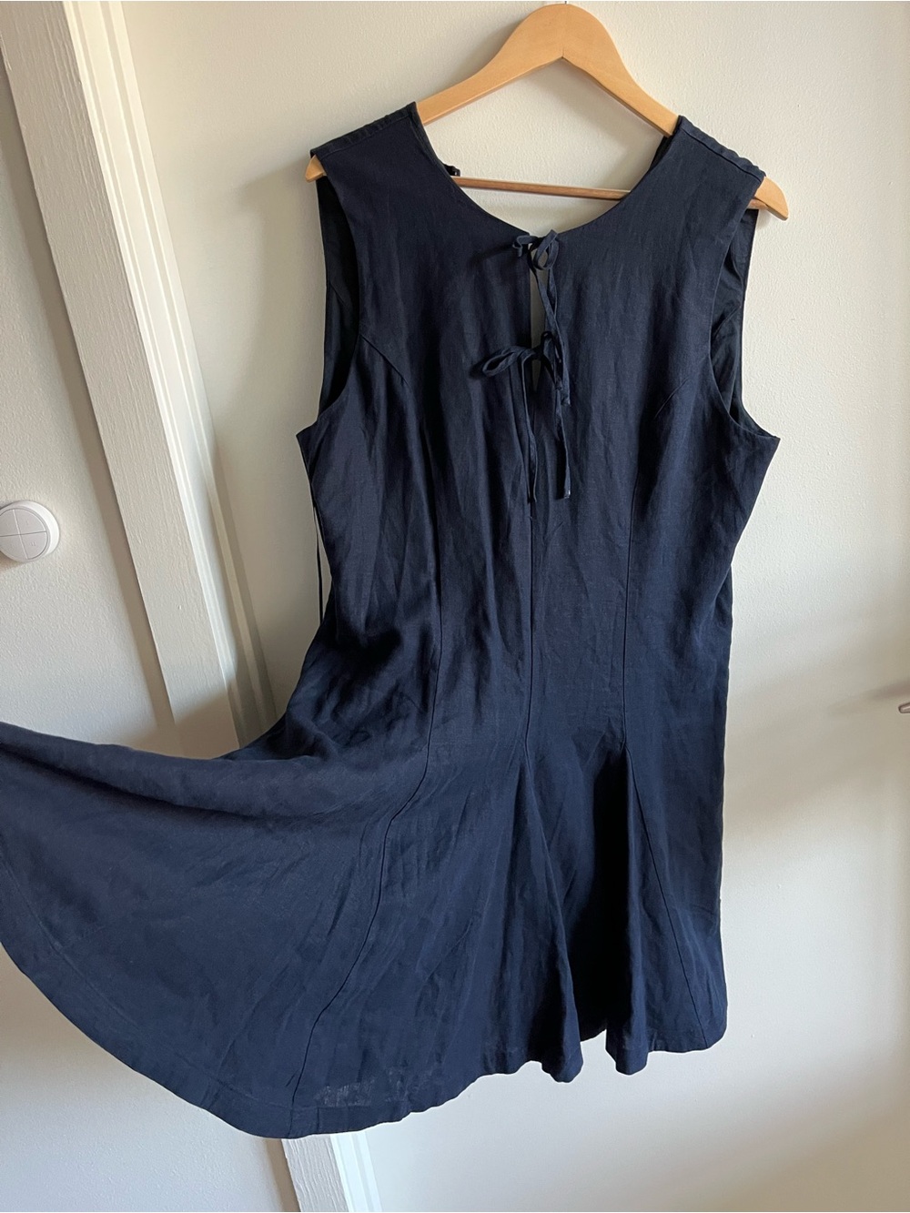 Banana Republic Factory Navy Sleeveless Tie-front Mini Dress - Flared A-Line
